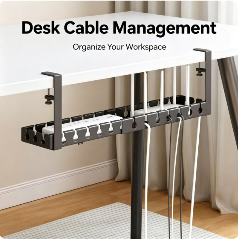 Cable Tray Under Desk - Organizzatore Cavi Telescopico Sotto Scrivania, Vassoio