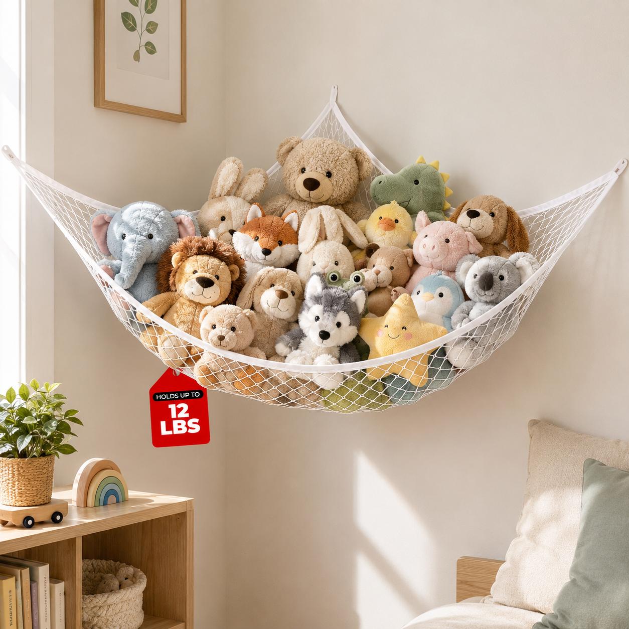 Wall Organizer Pocket - Amaca portaoggetti in rete per giocattoli,
