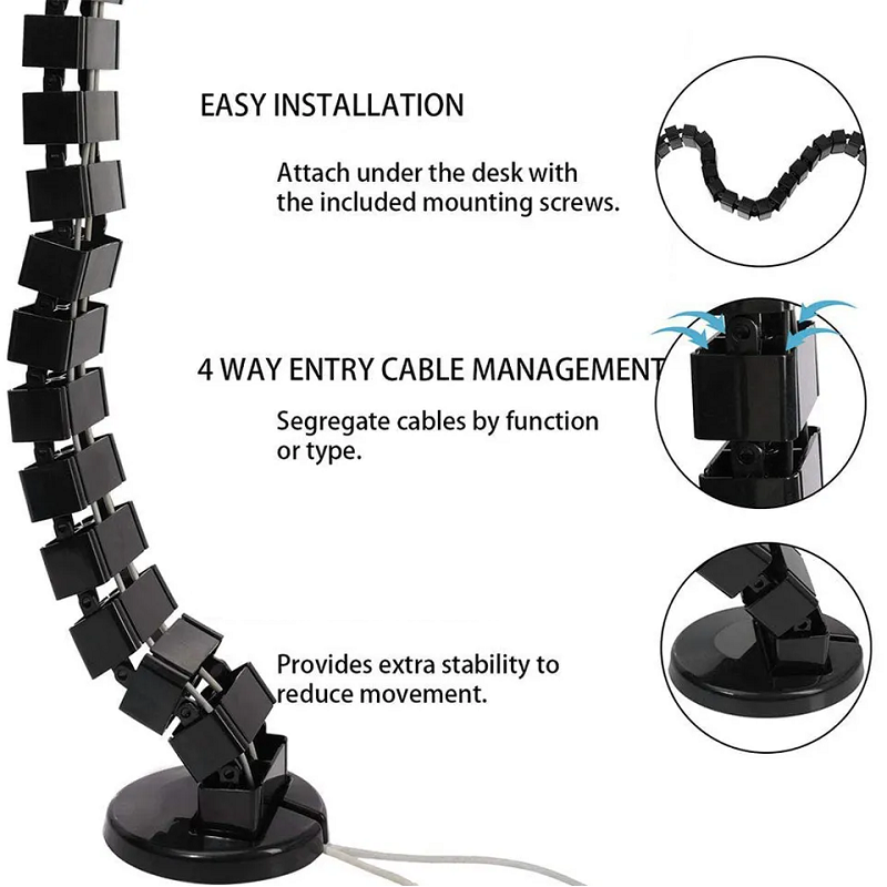 Organizzatore Cavi a Serpentin - Cable Tray Under Desk recensione e prezzo